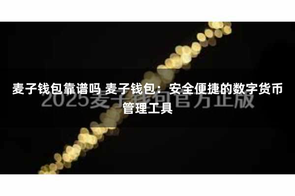 麦子钱包靠谱吗 麦子钱包:安全便捷的数字货币管理工具
